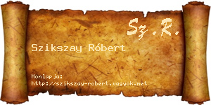Szikszay Róbert névjegykártya