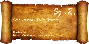 Szikszay Róbert névjegykártya
