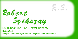 robert szikszay business card