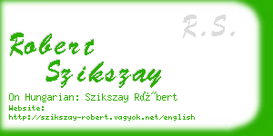 robert szikszay business card